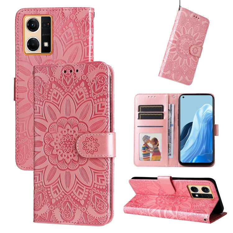 Custodia per telefono in pelle di girasole goffrata, For OPPO Realme GT Neo3, For OPPO Realme 9i / A36 4G / A76 4G, For OPPO Reno7 4G / F21 Pro, For OPPO Reno7 Pro 5G