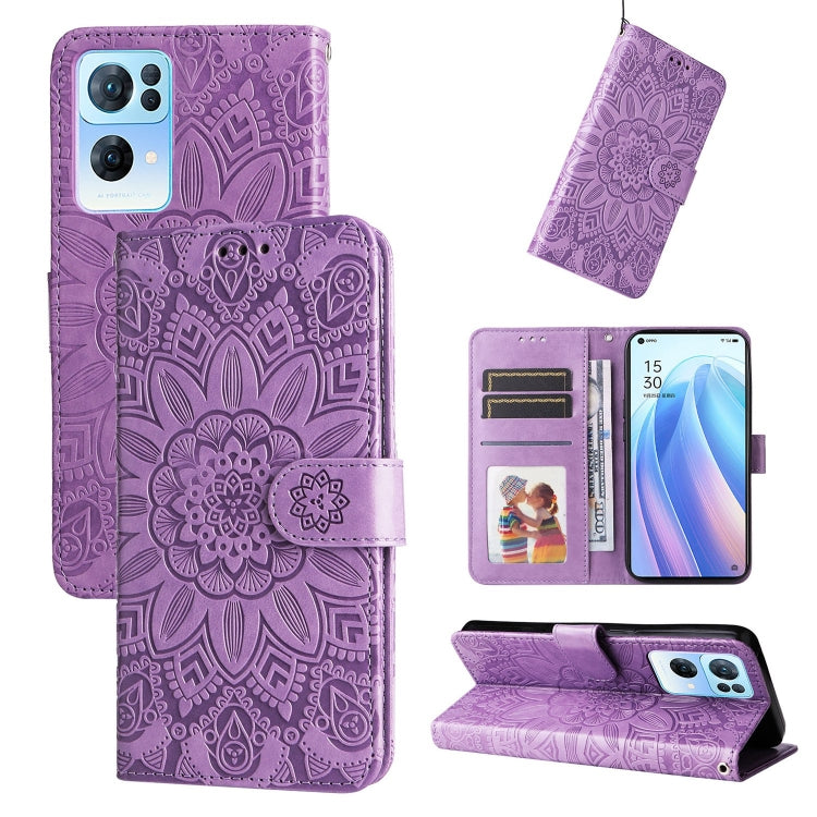 Custodia per telefono in pelle di girasole goffrata, For OPPO Realme GT Neo3, For OPPO Realme 9i / A36 4G / A76 4G, For OPPO Reno7 4G / F21 Pro, For OPPO Reno7 Pro 5G
