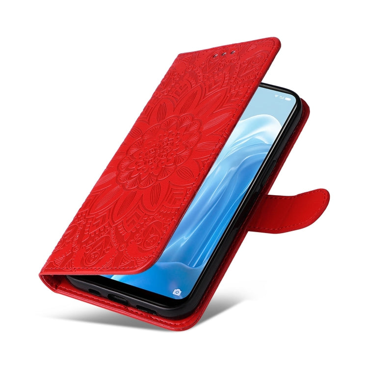Custodia per telefono in pelle di girasole goffrata, For OPPO Reno7 SE, For OPPO Reno7 Z / OnePlus Nord N20 5G, For OPPO Realme 9 Pro+