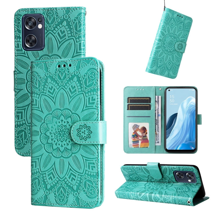 Custodia per telefono in pelle di girasole goffrata, For OPPO Reno7 SE, For OPPO Reno7 Z / OnePlus Nord N20 5G, For OPPO Realme 9 Pro+