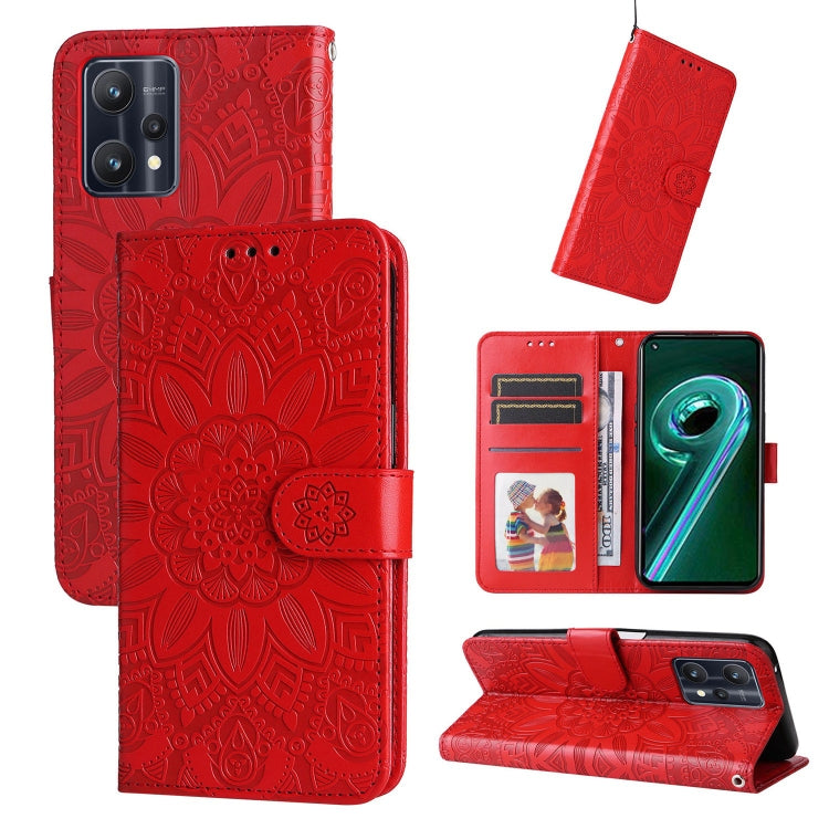 Custodia per telefono in pelle di girasole goffrata, For OPPO Reno7 SE, For OPPO Reno7 Z / OnePlus Nord N20 5G, For OPPO Realme 9 Pro+