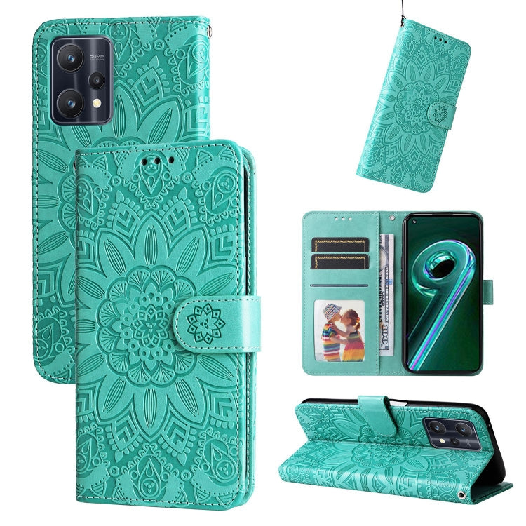 Custodia per telefono in pelle di girasole goffrata, For OPPO Reno7 SE, For OPPO Reno7 Z / OnePlus Nord N20 5G, For OPPO Realme 9 Pro+