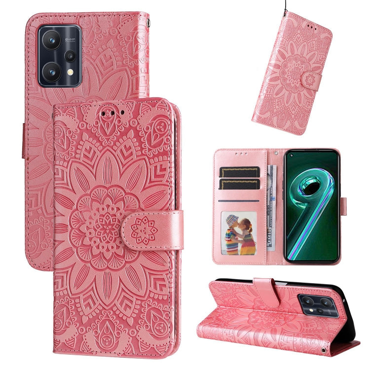 Custodia per telefono in pelle di girasole goffrata, For OPPO Reno7 SE, For OPPO Reno7 Z / OnePlus Nord N20 5G, For OPPO Realme 9 Pro+