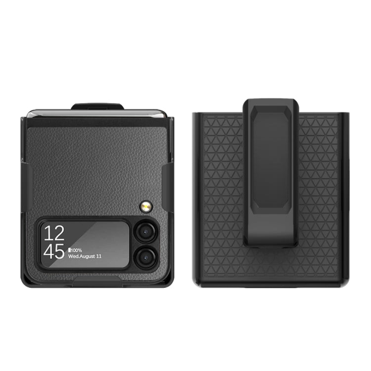 Custodia per telefono antiurto con texture Litchi, For Samsung Galaxy Z Flip3 5G