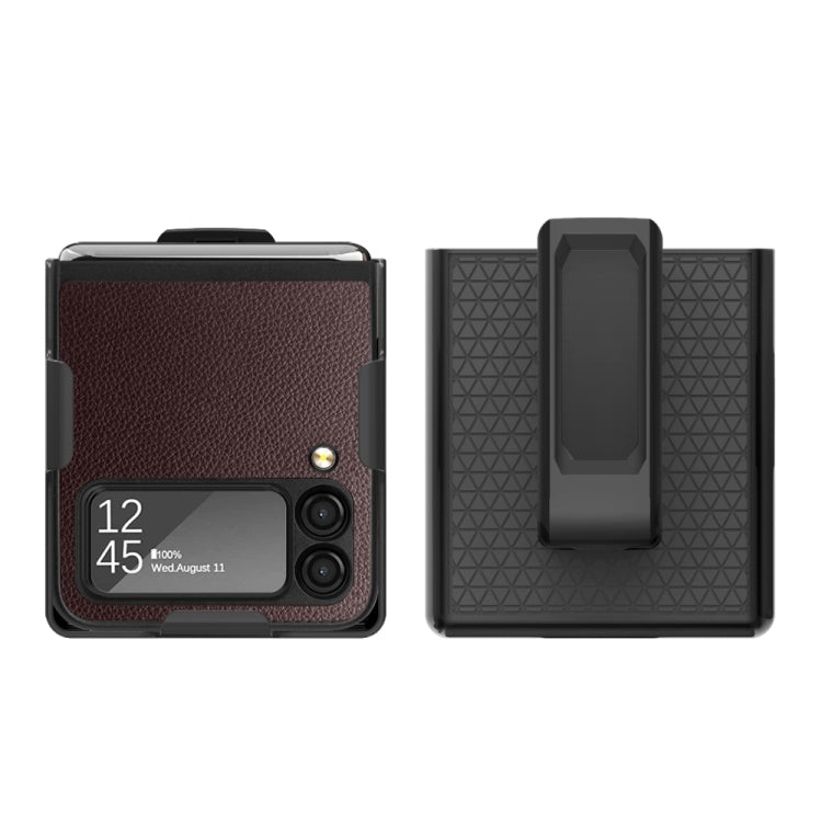 Custodia per telefono antiurto con texture Litchi, For Samsung Galaxy Z Flip3 5G
