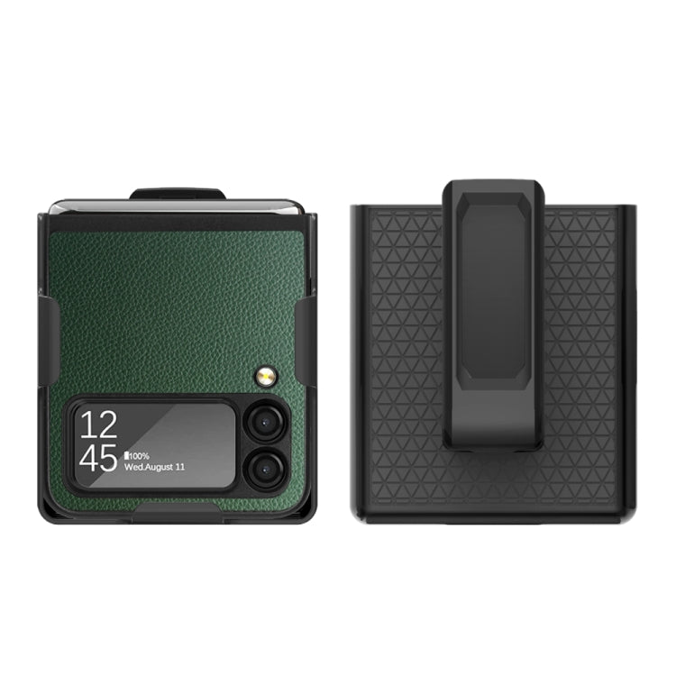 Custodia per telefono antiurto con texture Litchi, For Samsung Galaxy Z Flip3 5G