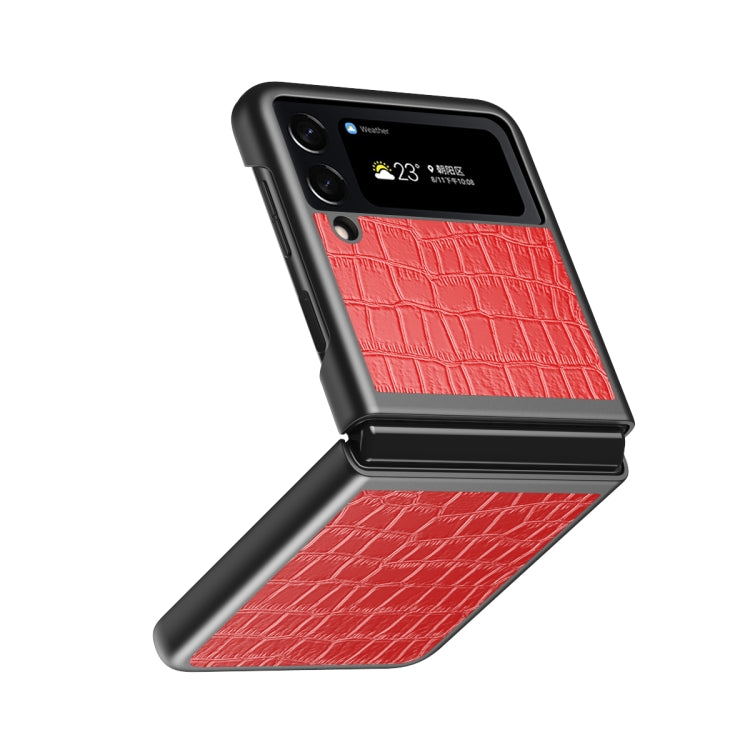 Custodia protettiva pieghevole in pelle di coccodrillo, For Samsung Galaxy Z Flip4