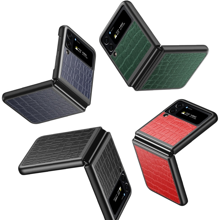 Custodia protettiva pieghevole in pelle di coccodrillo, For Samsung Galaxy Z Flip4