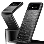 Custodia protettiva pieghevole in pelle di coccodrillo, For Samsung Galaxy Z Flip4