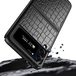 Custodia protettiva pieghevole in pelle di coccodrillo, For Samsung Galaxy Z Flip4