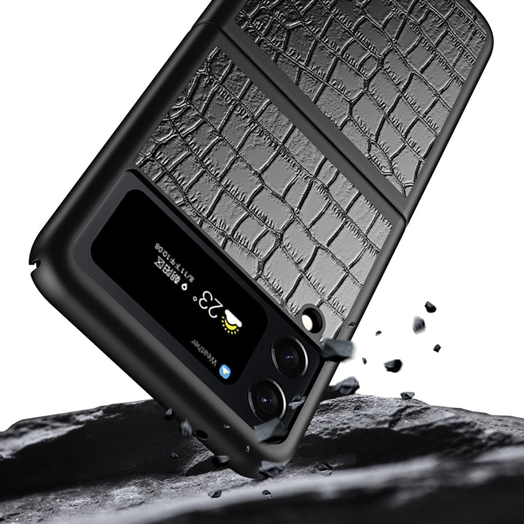 Custodia protettiva pieghevole in pelle di coccodrillo, For Samsung Galaxy Z Flip4