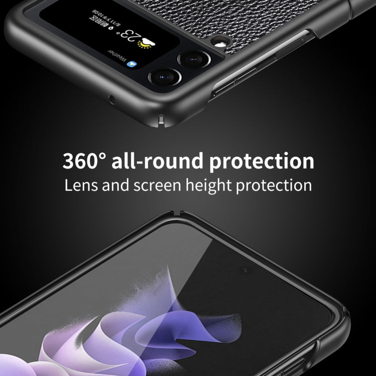 Litchi Texture All Inclusive Custodia protettiva antiurto per telefono, For Samsung Galaxy Z Flip4