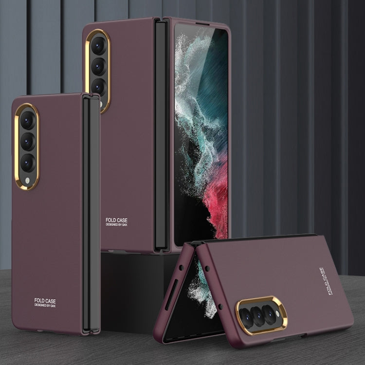 Custodia per telefono con cornice per lenti galvaniche ultrasottili GKK, For Samsung Galaxy Z Fold4