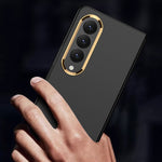 Custodia per telefono con cornice per lenti galvaniche ultrasottili GKK, For Samsung Galaxy Z Fold4