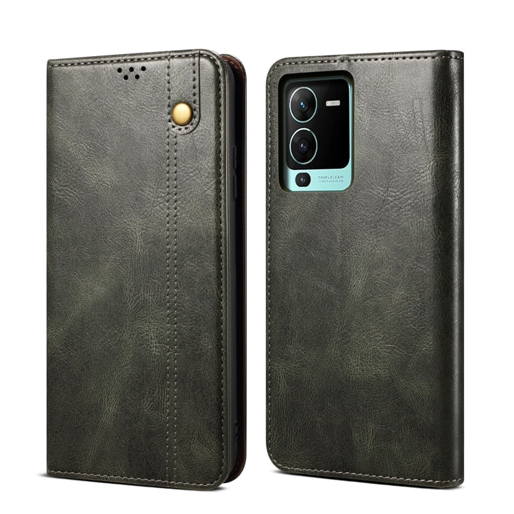 Custodia per telefono in pelle con trama di cavallo pazzo in cera d'olio, For vivo S15 Pro, For vivo S15, For Huawei Nova 10 4G, For Xiaomi Poco C40 Global, For Xiaomi 12S Ultra, For Xiaomi M4 5G