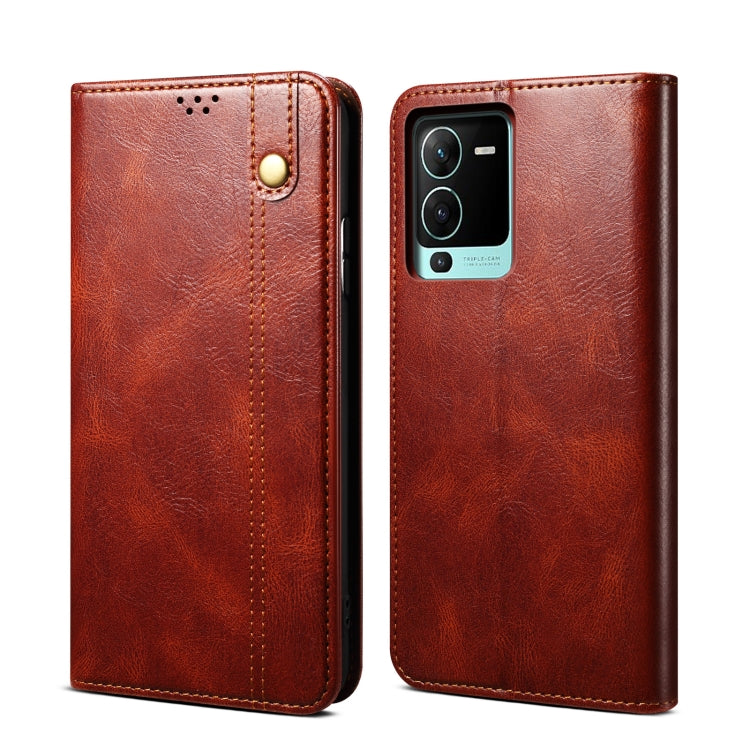 Custodia per telefono in pelle con trama di cavallo pazzo in cera d'olio, For vivo S15 Pro, For vivo S15, For Huawei Nova 10 4G, For Xiaomi Poco C40 Global, For Xiaomi 12S Ultra, For Xiaomi M4 5G