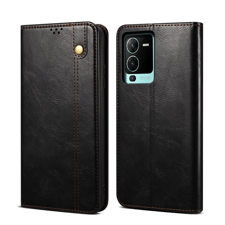 Custodia per telefono in pelle con trama di cavallo pazzo in cera d'olio, For vivo S15 Pro, For vivo S15, For Huawei Nova 10 4G, For Xiaomi Poco C40 Global, For Xiaomi 12S Ultra, For Xiaomi M4 5G