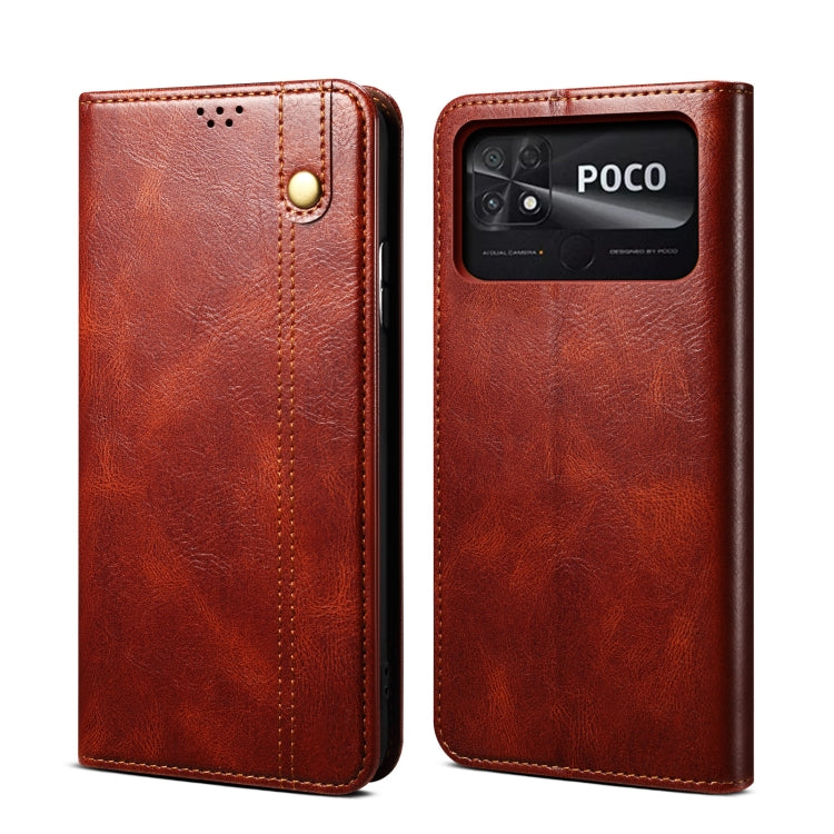 Custodia per telefono in pelle con trama di cavallo pazzo in cera d'olio, For vivo S15 Pro, For vivo S15, For Huawei Nova 10 4G, For Xiaomi Poco C40 Global, For Xiaomi 12S Ultra, For Xiaomi M4 5G