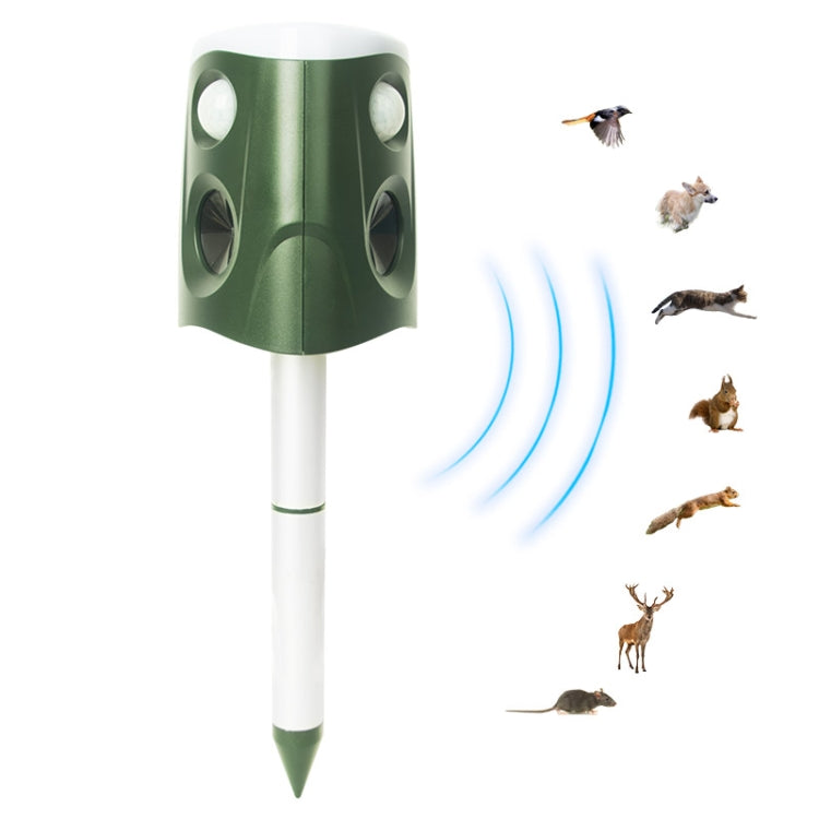 SJZ026 Repellente per animali da esterno a energia solare ad ultrasuoni da 360 gradi, SJZ026