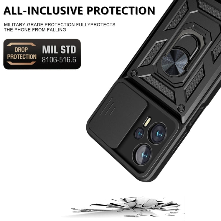 Design della fotocamera scorrevole Custodia per telefono in TPU + PC, For Xiaomi Poco X4 GT, For Xiaomi 12 Lite