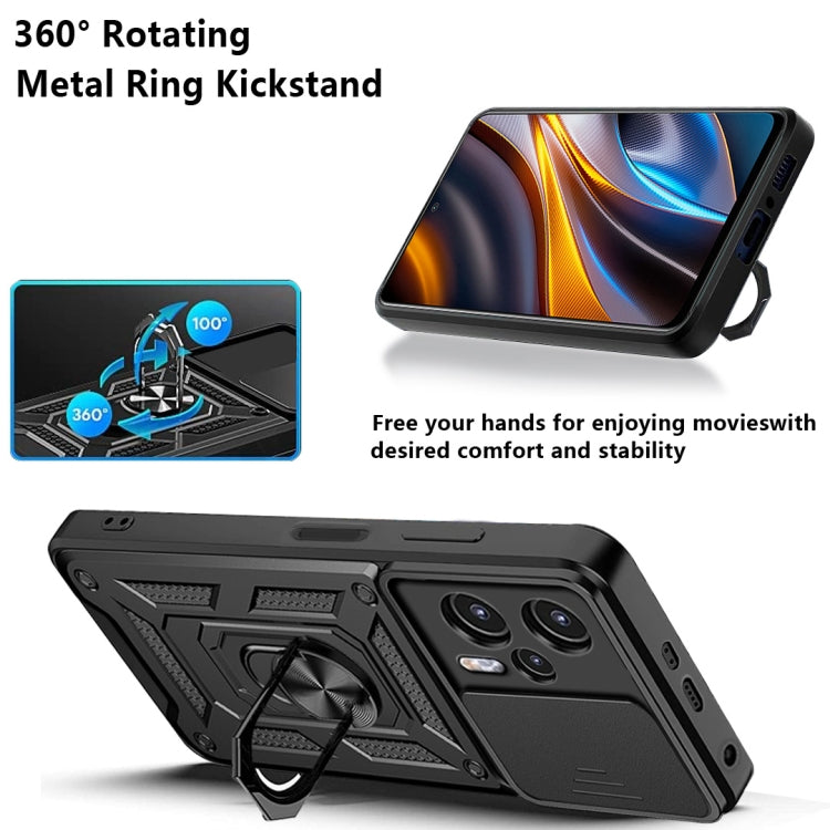 Design della fotocamera scorrevole Custodia per telefono in TPU + PC, For Xiaomi Poco X4 GT, For Xiaomi 12 Lite
