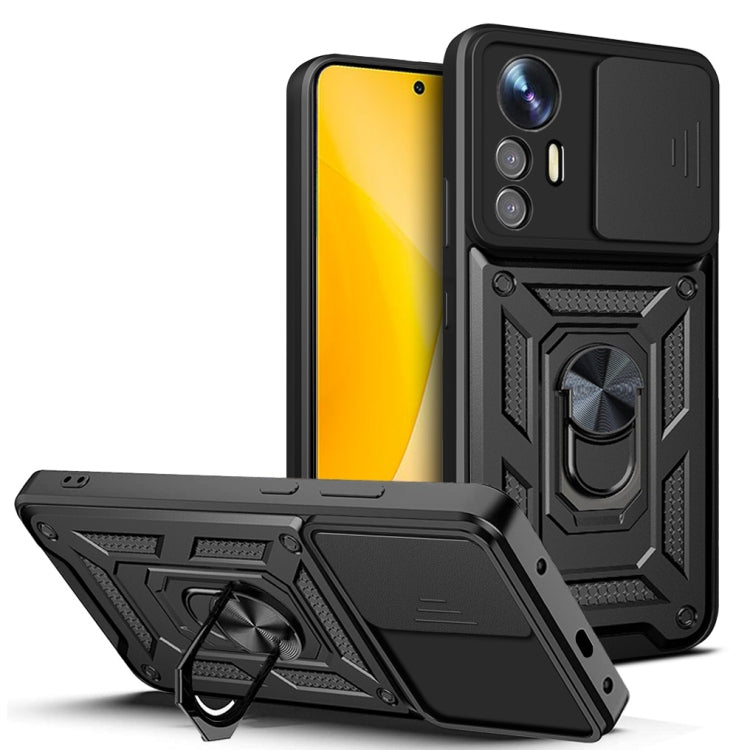 Design della fotocamera scorrevole Custodia per telefono in TPU + PC, For Xiaomi Poco X4 GT, For Xiaomi 12 Lite