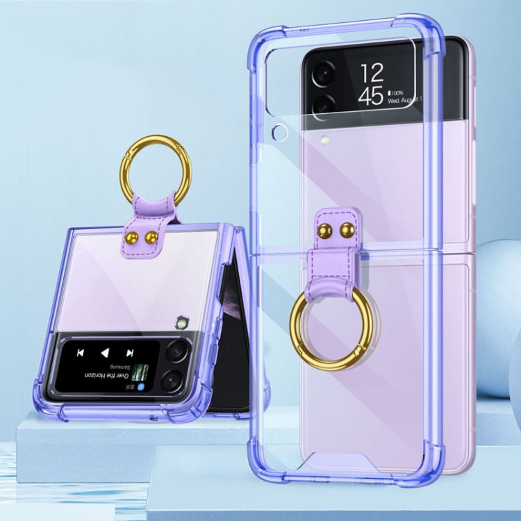 Custodia protettiva per telefono GKK Airbag con anello, For Samsung Galaxy Z Flip4