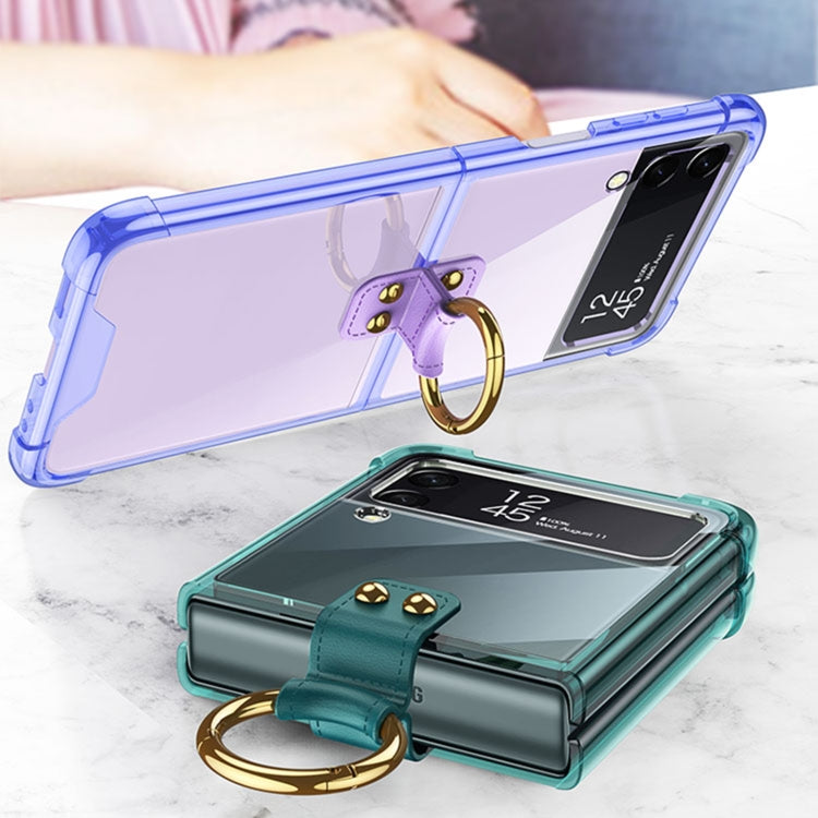 Custodia protettiva per telefono GKK Airbag con anello, For Samsung Galaxy Z Flip4