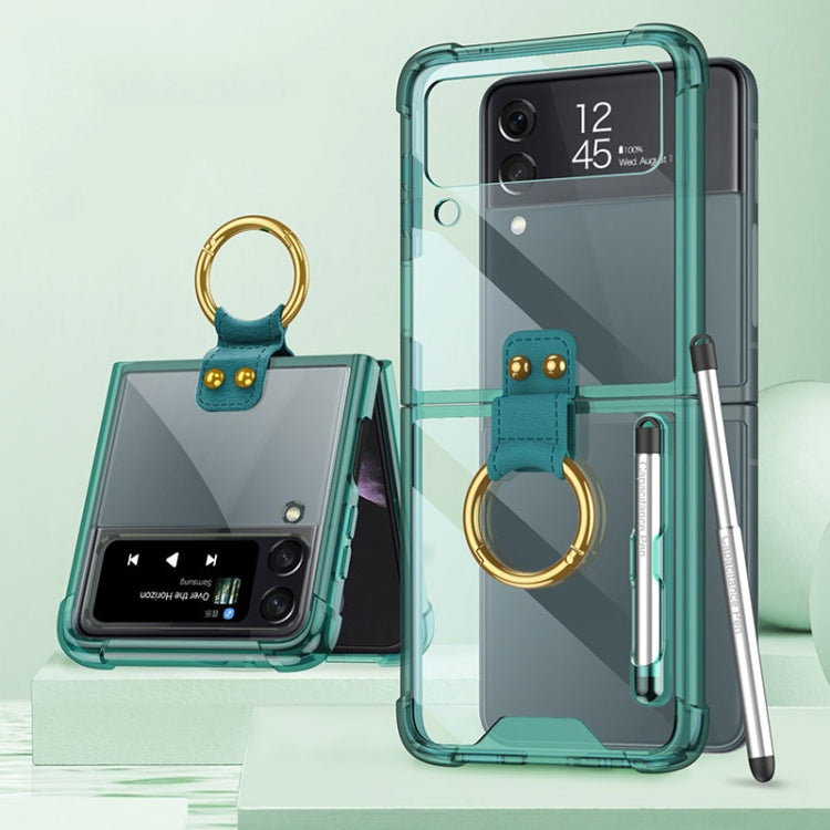 Custodia protettiva per telefono GKK Airbag con anello e penna, For Samsung Galaxy Z Flip4
