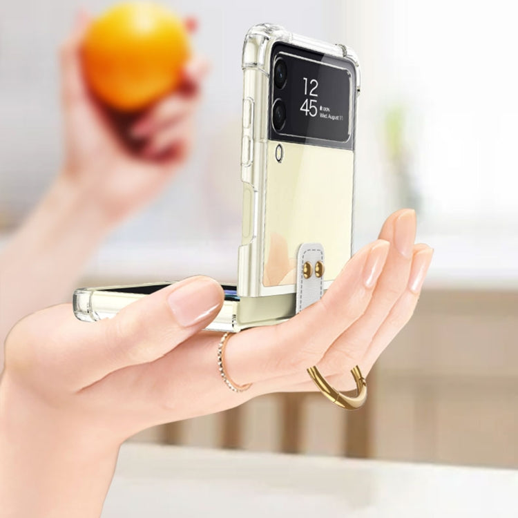Custodia protettiva per telefono GKK Airbag con anello e penna, For Samsung Galaxy Z Flip4