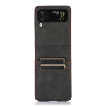 Custodia per telefono in pelle con slot per schede, For Samsung Galaxy Z Flip4, For Samsung Galaxy Z Flip3 5G, For Samsung Galaxy Z Fold3 5G