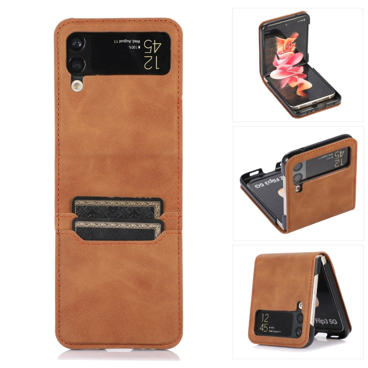 Custodia per telefono in pelle con slot per schede, For Samsung Galaxy Z Flip4, For Samsung Galaxy Z Flip3 5G, For Samsung Galaxy Z Fold3 5G