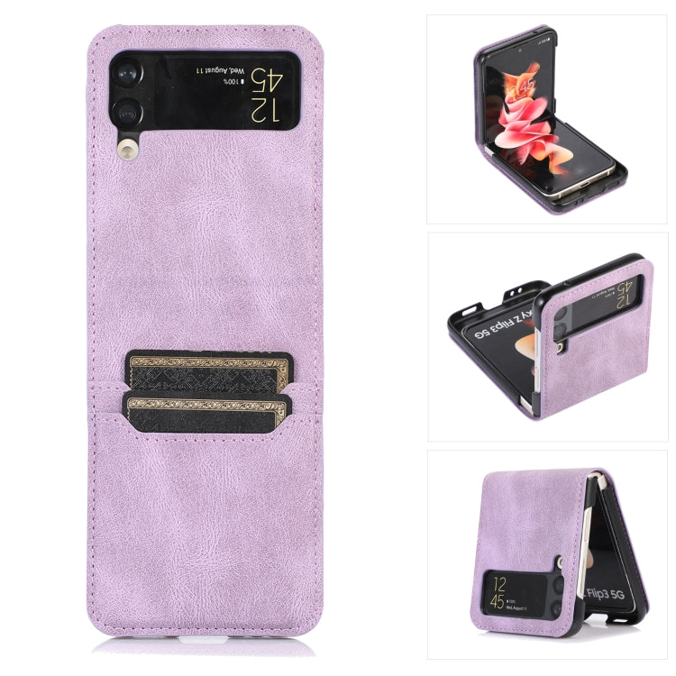 Custodia per telefono in pelle con slot per schede, For Samsung Galaxy Z Flip4, For Samsung Galaxy Z Flip3 5G, For Samsung Galaxy Z Fold3 5G