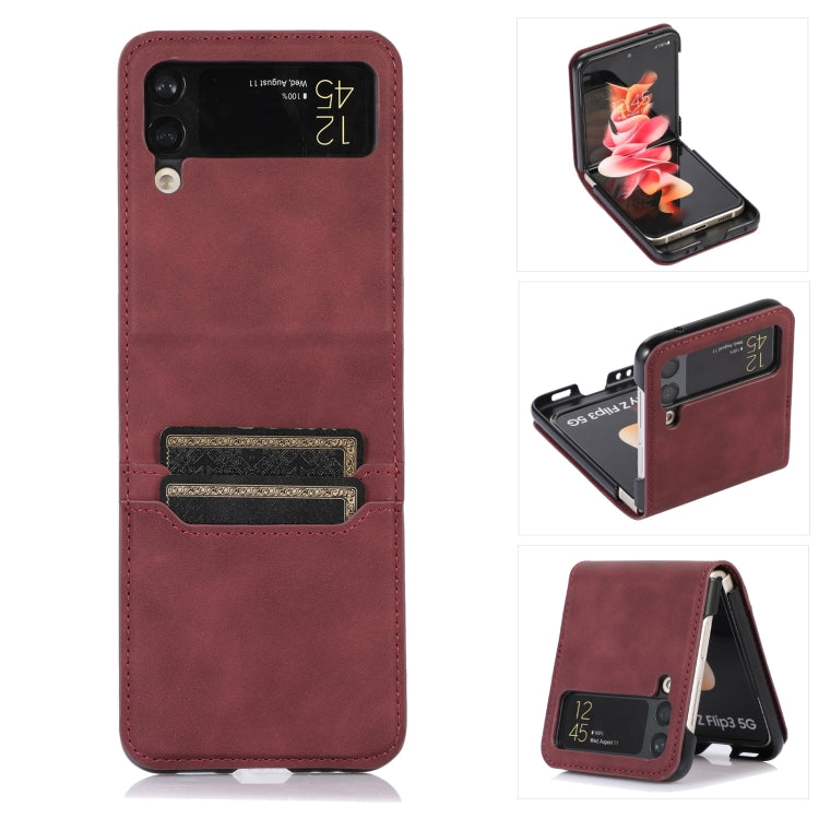 Custodia per telefono in pelle con slot per schede, For Samsung Galaxy Z Flip4, For Samsung Galaxy Z Flip3 5G, For Samsung Galaxy Z Fold3 5G