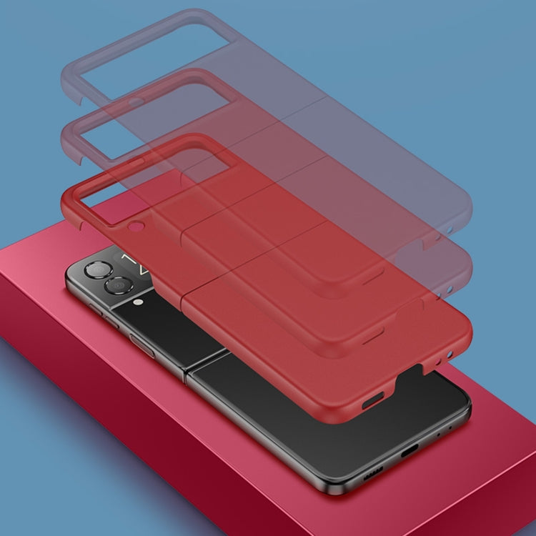 Custodia protettiva per telefono Skin Feeling PC + flanella con gancio ad anello, For Samsung Galaxy Z Flip4 5G