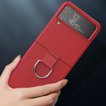 Custodia protettiva per telefono Skin Feeling PC + flanella con gancio ad anello, For Samsung Galaxy Z Flip4 5G