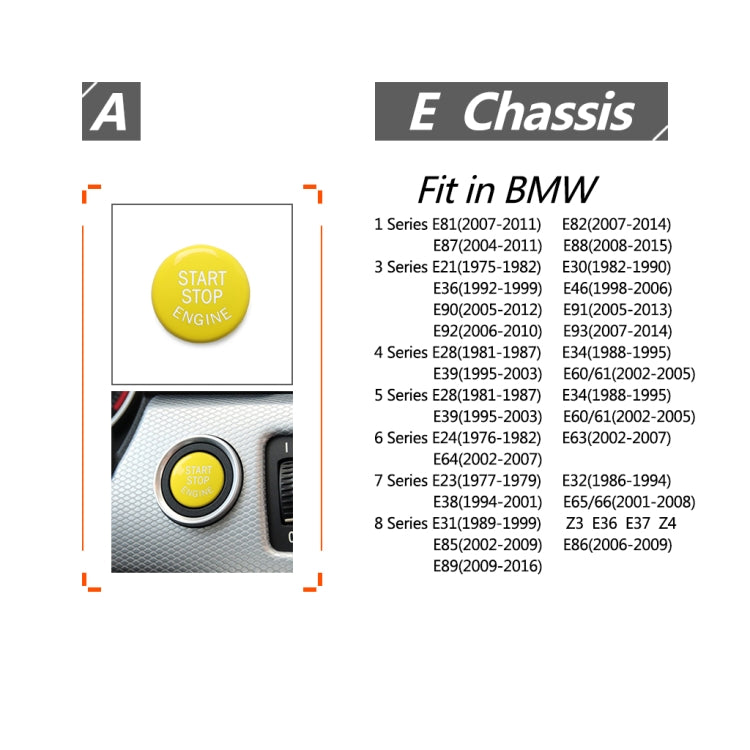 Pulsante di arresto avviamento motore auto per BMW E90, For BMW E90