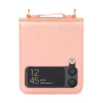 Custodia per telefono in pelle pieghevole a colori con cucitura con slot per schede, For Samsung Galaxy Z Flip4, For Samsung Galaxy Z Flip3 5G