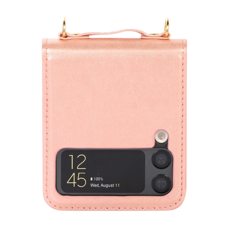 Custodia per telefono in pelle pieghevole a colori con cucitura con slot per schede, For Samsung Galaxy Z Flip4, For Samsung Galaxy Z Flip3 5G