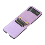 Custodia per telefono in pelle pieghevole a colori con cucitura con slot per schede, For Samsung Galaxy Z Flip4, For Samsung Galaxy Z Flip3 5G