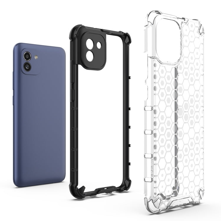 PC a nido d'ape + custodia per telefono in TPU, For Samsung Galaxy A03 EU Version