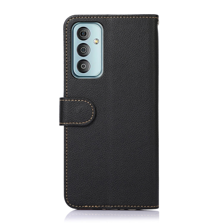 KHAZNEH Custodia per telefono RFID in pelle con texture Litchi, For Samsung Galaxy M13 4G Global Version