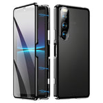 Custodia per telefono in vetro temperato in metallo magnetico HD, For Sony Xperia 10 IV