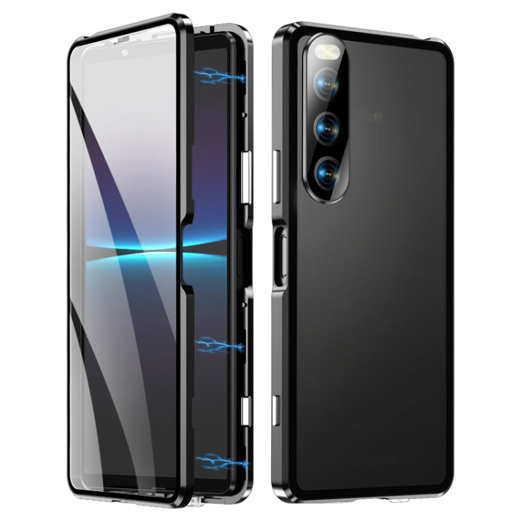 Custodia per telefono in vetro temperato in metallo magnetico HD, For Sony Xperia 10 IV