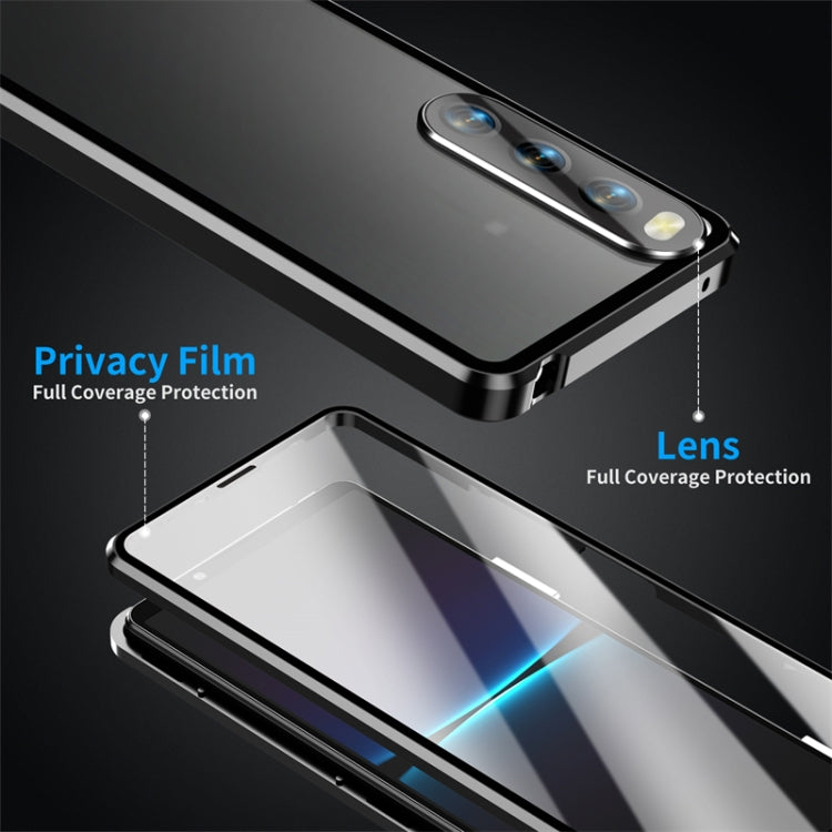 Custodia per telefono in vetro temperato in metallo magnetico HD, For Sony Xperia 10 IV