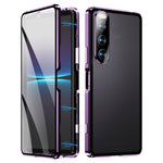 Custodia per telefono in vetro temperato in metallo magnetico HD, For Sony Xperia 10 IV