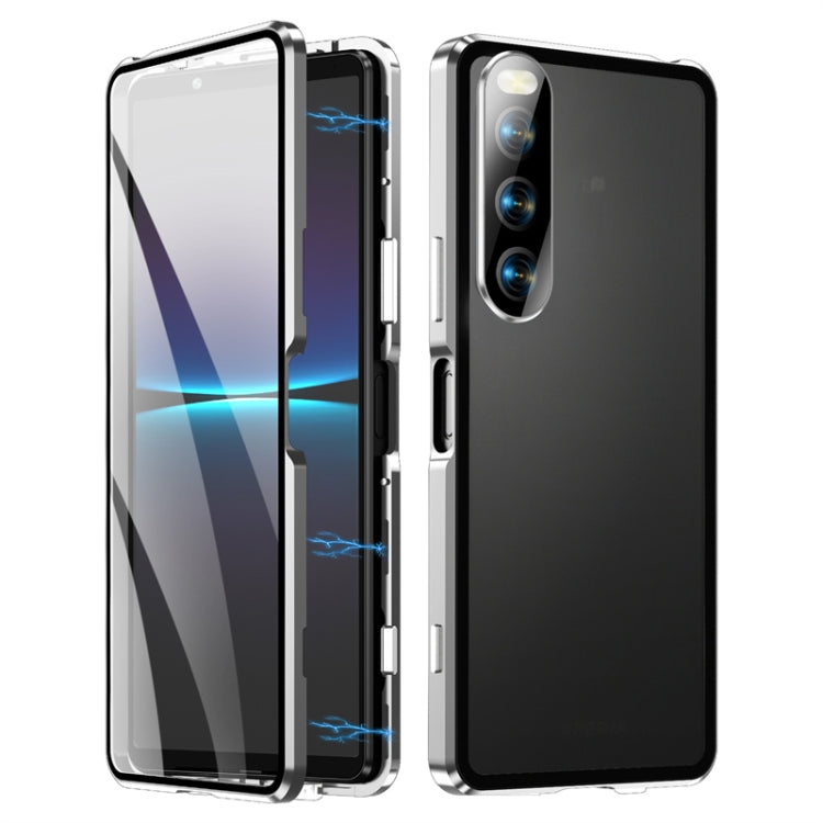 Custodia per telefono in vetro temperato in metallo magnetico HD, For Sony Xperia 10 IV