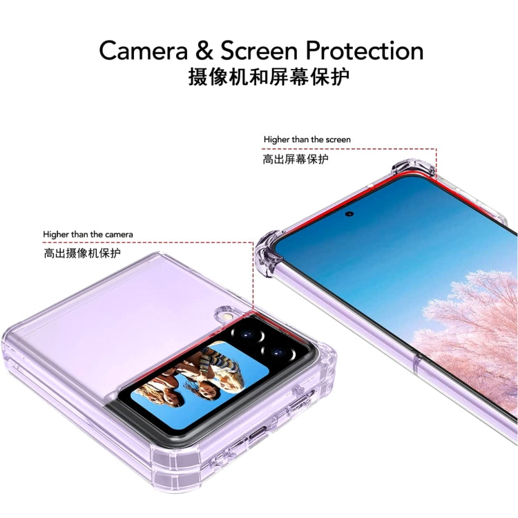 Custodia protettiva trasparente per PC + TPU, For Samsung Galaxy Z Flip4, For Samsung Galaxy Z Fold4