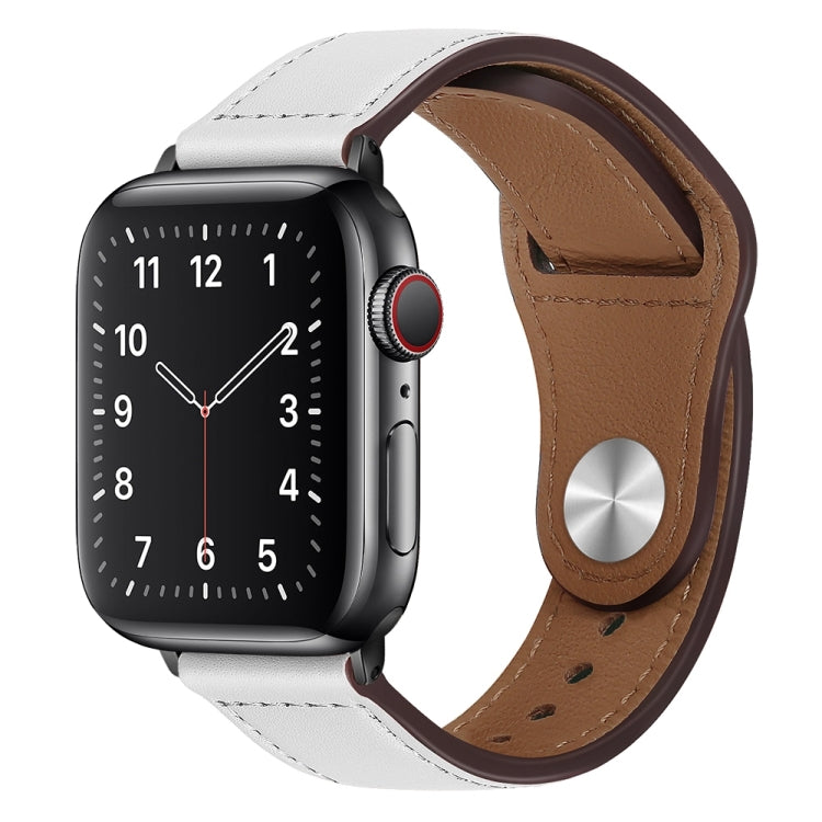 Cinturino per orologio con fibbia nera in pelle PU per Apple Watch Series, 7 45mm / 6&SE&5&4 44mm / 3&2&1 42mm