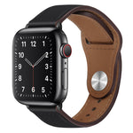 Cinturino per orologio con fibbia nera in pelle PU per Apple Watch Series, 7 45mm / 6&SE&5&4 44mm / 3&2&1 42mm